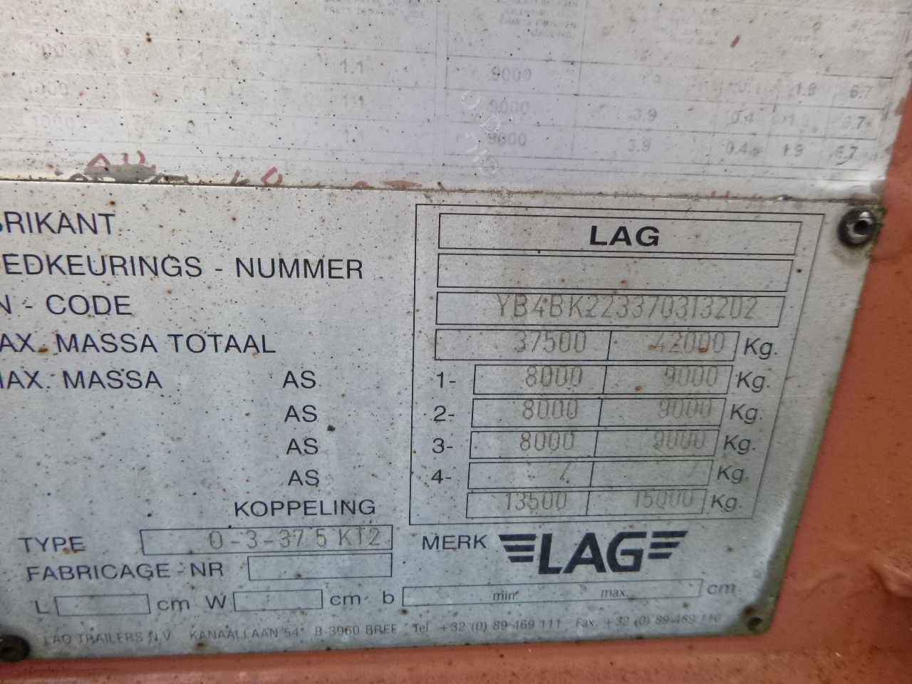 نصف مقطورة صهريج لنقل طحين L.A.G. Powder tank alu 60.5 m3 (tipping): صورة 14