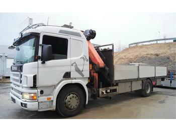 شاحنات مسطحة Scania 94 D crane truck Palfinger PK21000 hiab fassi: صورة 1
