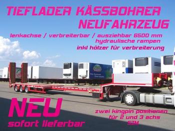 Kässbohrer LB3E / verbreiterbar /lenkachse / 6,5 m AZB - عربة منخفضة مسطحة نصف مقطورة