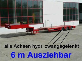 Möslein 3 Achs Tieflader, ausziehbar 6 m, alle ach - عربة منخفضة مسطحة نصف مقطورة