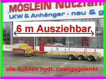 Möslein 3 Achs Tieflader, ausziehbar 6 m, alle achsen hydr. gelenkt - عربة منخفضة مسطحة نصف مقطورة