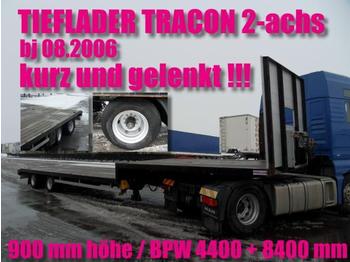  TRACON 2-achs / LENKACHSE / BPW / NL 28690 kg - عربة منخفضة مسطحة نصف مقطورة