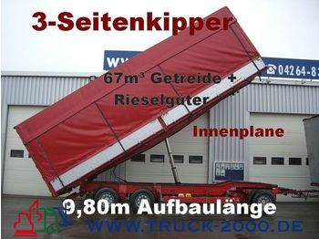 KEMPF 3-Seiten Getreidekipper 67m³   9.80m Aufbaulänge - مقطورة صندوق مغلق