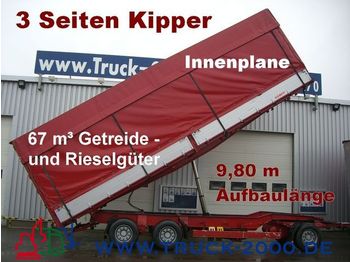 KEMPF 3-Seiten Getreidekipper 67m³   9.80m Aufbaulänge - مقطورة صندوق مغلق